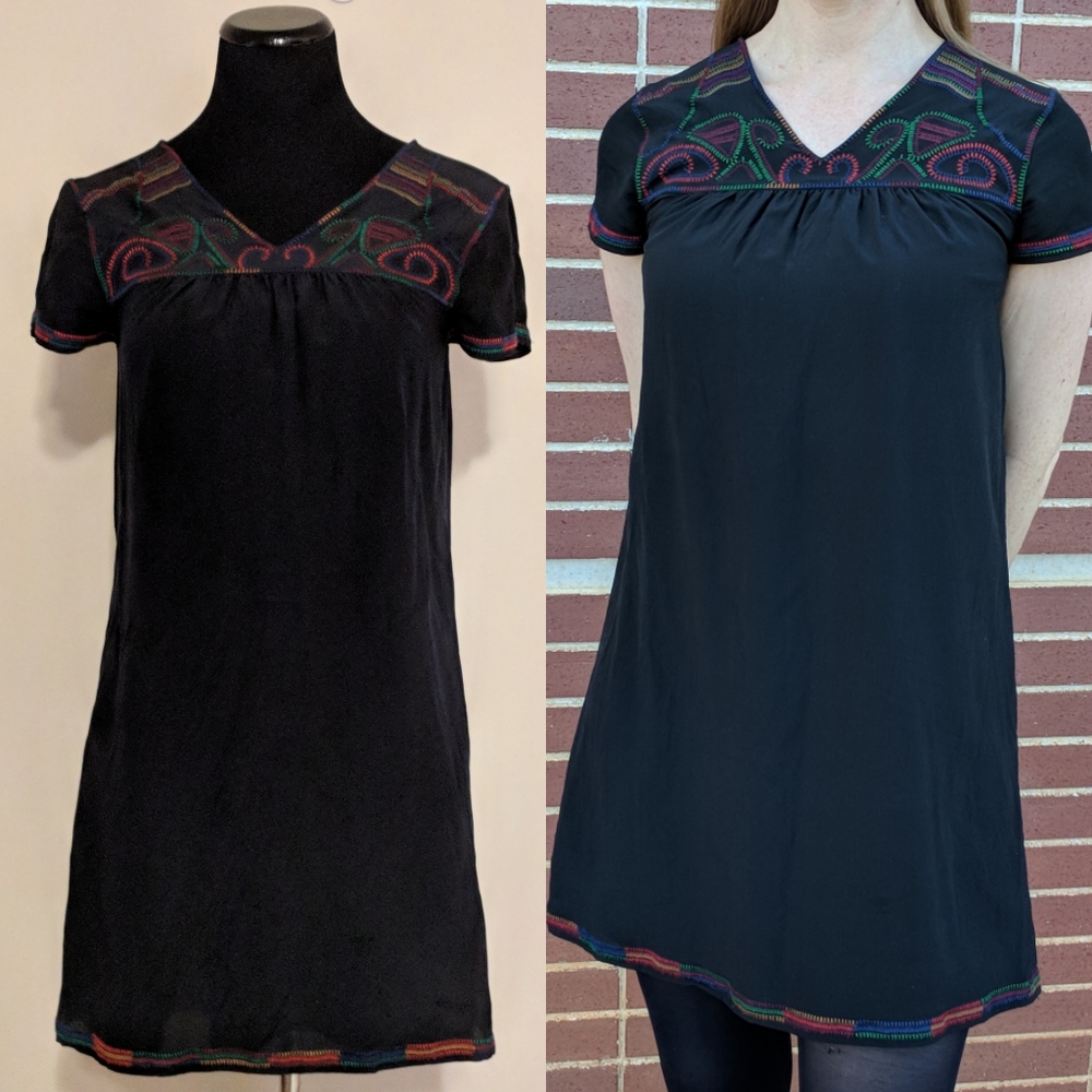 Madewell silk color stitch dress